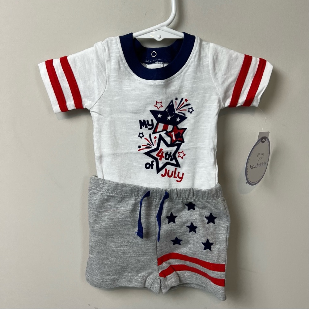 Koalakids My First 4th of July Short Set - Picture 2 of 4